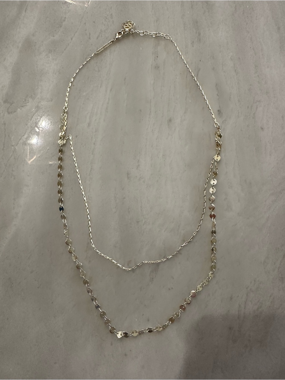 Kendra Scott Two-Layer Gold Necklace with Subtle Discs